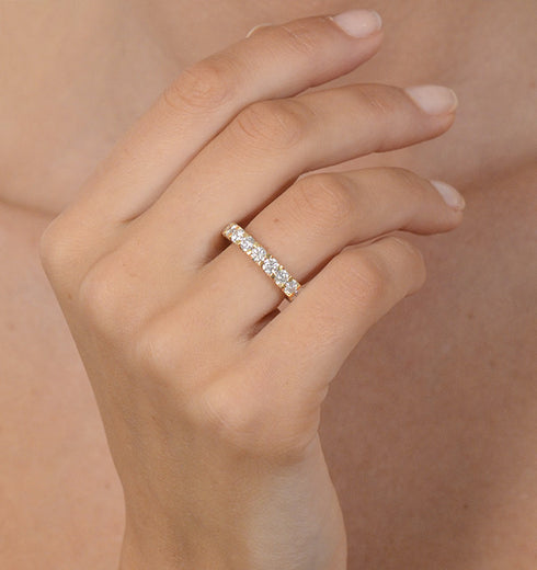 Mens 3ct G/Vs Diamond 18K Gold Full Band Ring